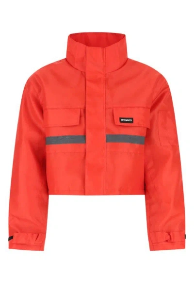 VETEMENTS VETEMENTS MAN RED POLYESTER PADDED JACKET
