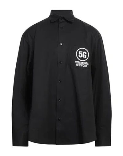 Vetements Man Shirt Black Size M Cotton