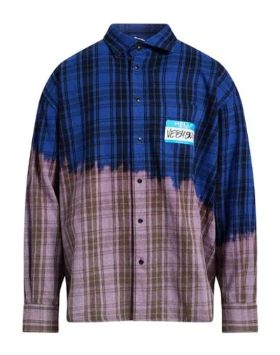 Vetements Man Shirt Blue Size L Cotton, Polyester, Viscose, Acrylic, Polyamide