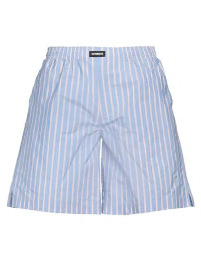 Vetements Striped Deck Shorts In Blue