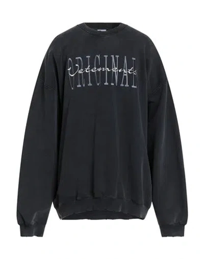Vetements Man Sweatshirt Charcoal Size Xl Cotton In Gray