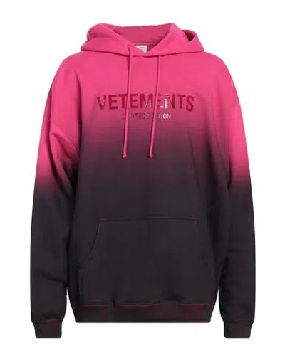 Vetements Man Sweatshirt Magenta Size L Cotton, Polyester