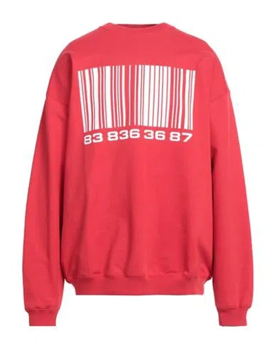 Vetements Man Sweatshirt Red Size Xs Cotton, Elastane