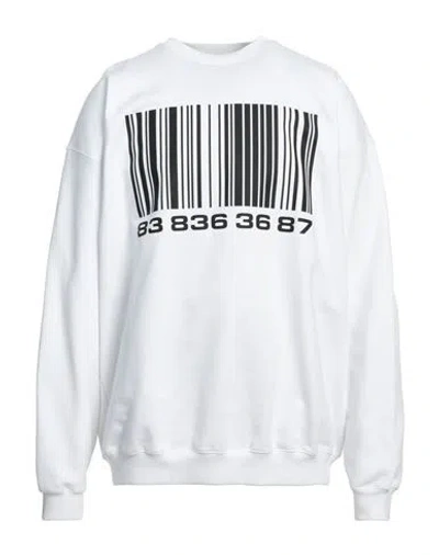 Vetements Man Sweatshirt White Size S Cotton, Elastane