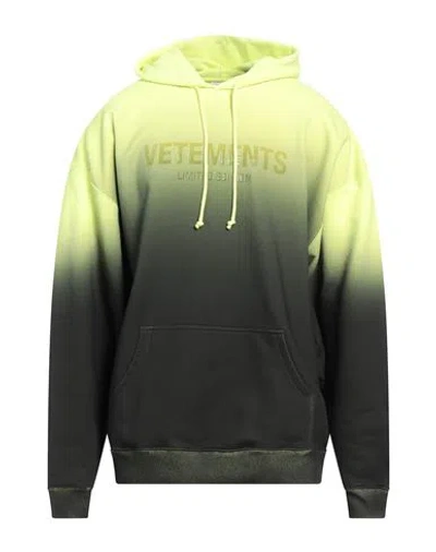 Vetements Man Sweatshirt Yellow Size L Cotton, Polyester