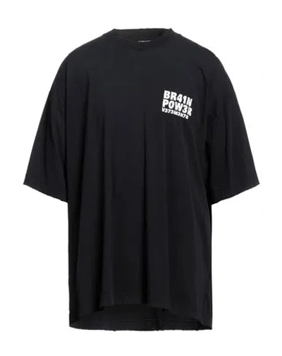 Vetements Man T-shirt Black Size L Cotton