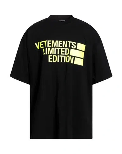 Vetements Man T-shirt Black Size Xl Cotton