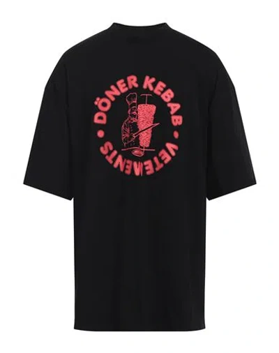 Vetements Man T-shirt Black Size M Cotton