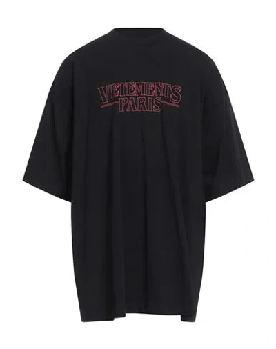 Vetements Man T-shirt Black Size S Cotton