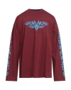 Vetements Man T-shirt Burgundy Size S Cotton In Red
