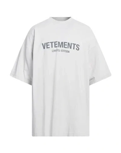 Vetements Man T-shirt Grey Size L Cotton