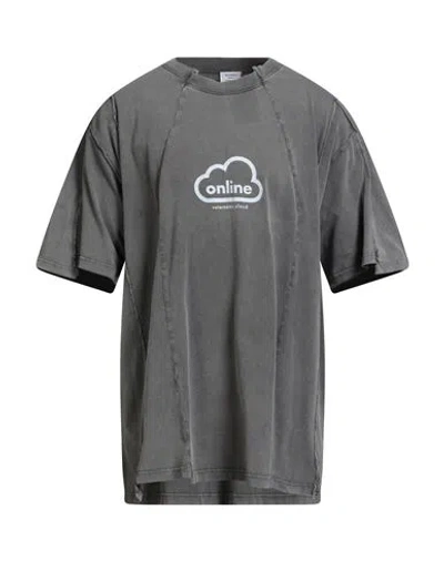 Vetements Man T-shirt Lead Size L Cotton In Gray