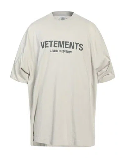 Vetements Man T-shirt Light Grey Size Xs Cotton