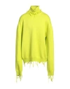 Vetements Man Turtleneck Lime Green Size S Merino Wool