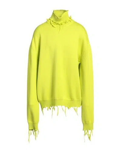 Vetements Man Turtleneck Lime Green Size S Merino Wool