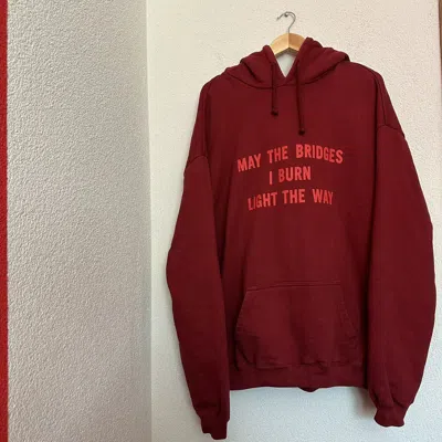 Pre-owned Vetements May The Bridges S/s 17 Hoodie Pour Homme In Burgundy