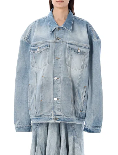 Vetements Denim Jacket With Chest And Side Pockets In Blue