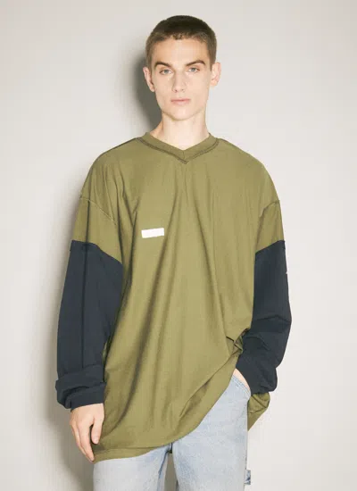 Vetements Men Inside-out Shark T-shirt In Green
