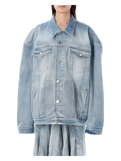 Vetements Denim Jacket With Chest And Side Pockets In Blue