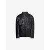 Vetements Mens Black / Brown Layered Relaxed-fit Leather Jacket In Black