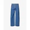 Vetements Mens Blue Cut Reconstructed Wide-leg Denim Jeans In Blue