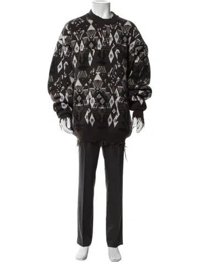 Pre-owned Vetements Merino Wool Patterned Pullover In Brown