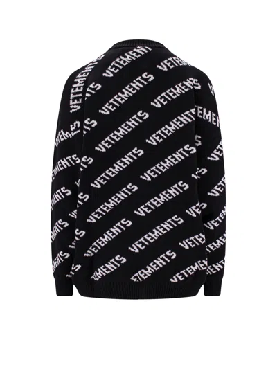 Vetements Merino Wool Jumper With All-over Logo In Multi