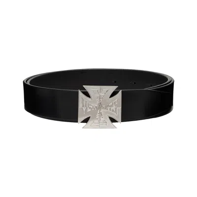 Pre-owned Vetements Metal Biker Cross Logo Belt 'black/silver' | Men's Size L