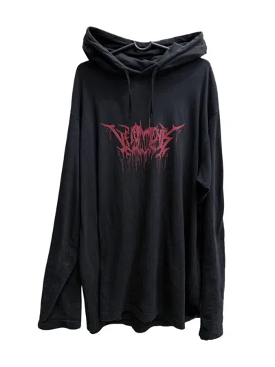 Pre-owned Vetements Metal Logo Oversized Hoodie In Black
