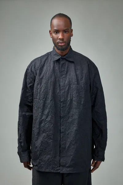 Vetements Metalized Wrinkled Allover Shirt In Black