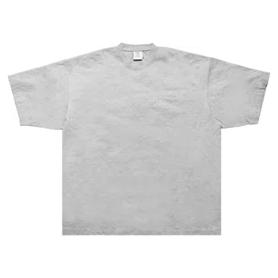 Pre-owned Vetements Metalized Wrinkled Logo Embroidered T-shirt 'grey' | Men's Size Xl In Gray