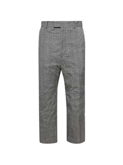 Vetements Metalized Wrinkled Tailored Pants Grey Check