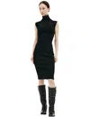 Vetements Midi Dress With High Collar In Black