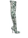 Vetements Printed Over-the-knee Boots In Grün