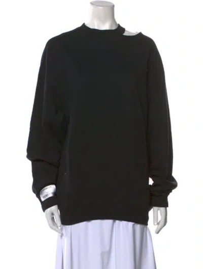 Pre-owned Vetements Mock Neck Long Sleeve Sweatshirt In Black