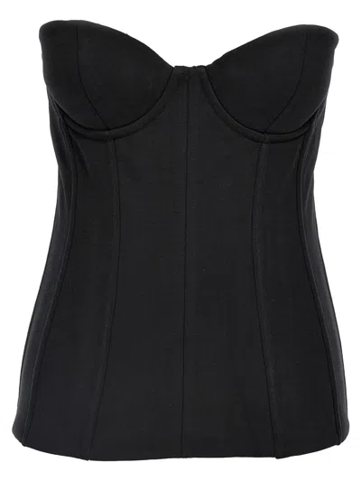 Vetements Molleton Corset Tops Black