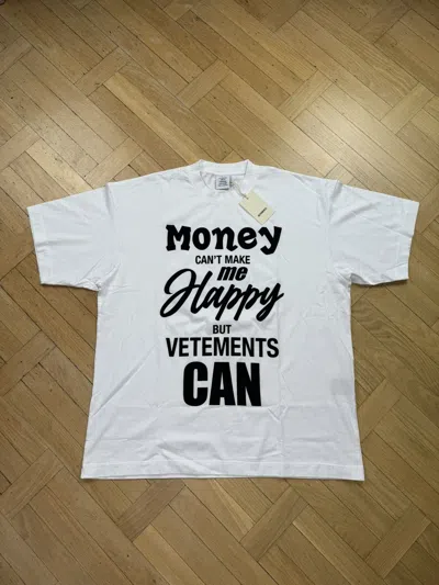 Pre-owned Vetements “money Can't Make Me Happy But  Can” Tee In White