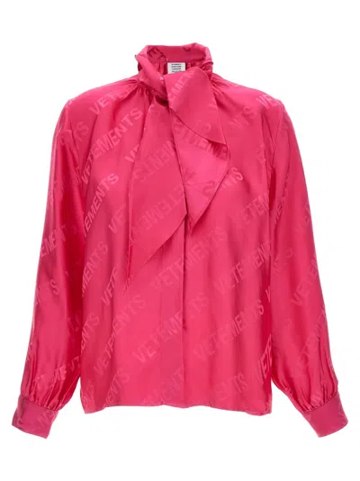Vetements Blouse 'signature' Long Sleeves In Pink