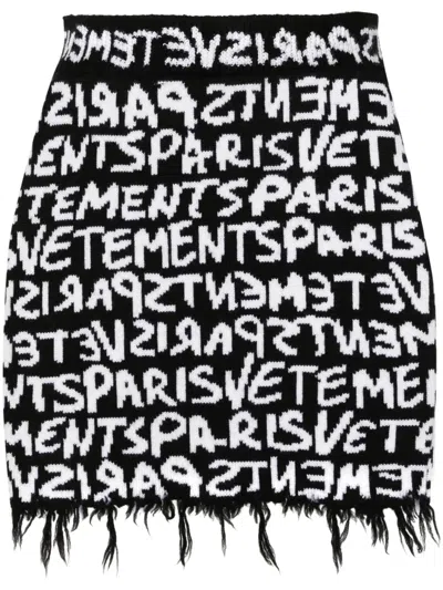 Vetements Paris Monogram High-waisted Mini Skirt In Multicolor