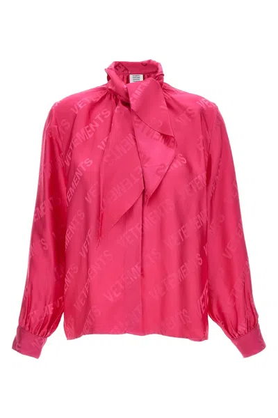 Vetements 'monogram Scarf' Blouse In Fuchsia