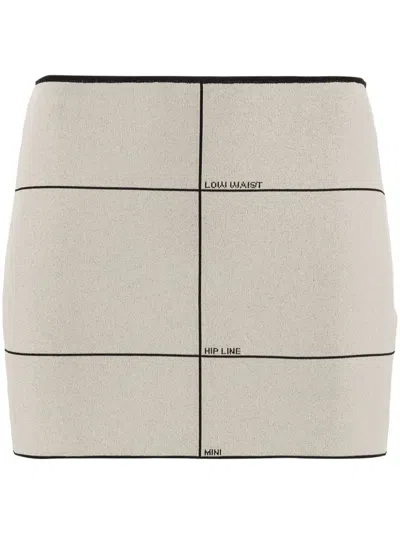 Vetements Motif-print Mini Skirt In Neutrals