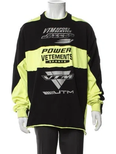 Pre-owned Vetements Motocross Graphic Print T-shirt In Black/yellow