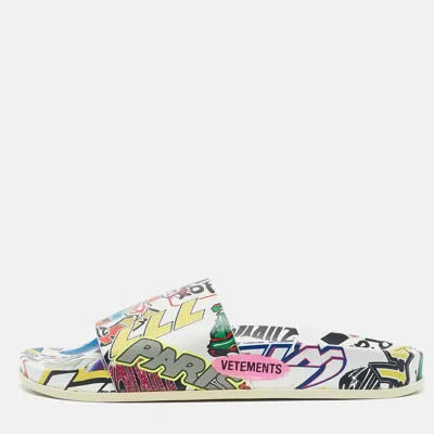 Vetements Multicolor Leather Sticker Pool Slide Flats