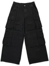 Vetements Wide-leg Cotton Cargo Jeans In Black