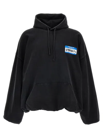 Vetements My Name Sticker Sweatshirt Black