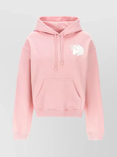 Vetements Unicorn-print Drop-shoulder Hoodie In Pink