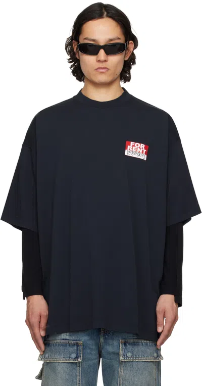 Vetements Navy 'for Rent' Oversized T-shirt