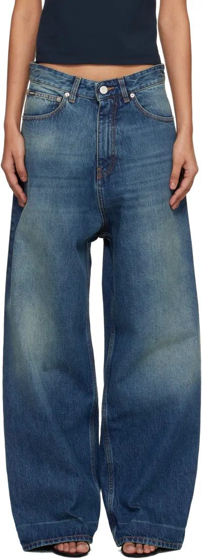 Vetements Navy Washed Baggy Jeans In Blue