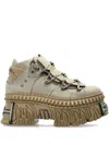 Vetements Beige New Rock Edition Fire Platform Sneakers In Neutrals