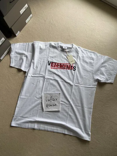 Pre-owned Vetements New |  Confidential Logo Tshirt White Red Size S